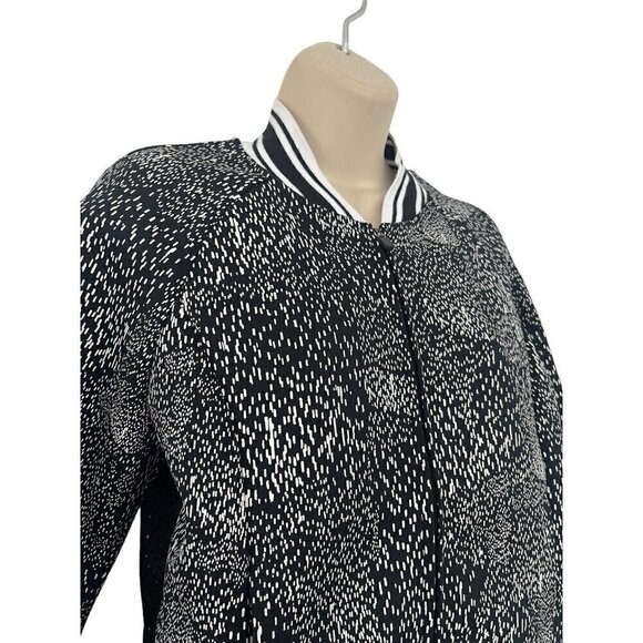 Fabletics Woman's Sz S Tia Black White Mesh Back Bomber Jacket - Picture 3 of 6
